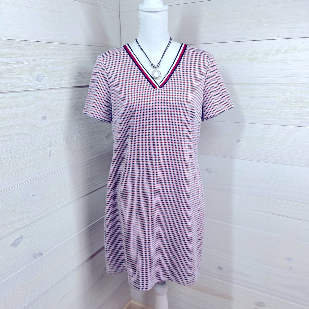 Tommy Hilfiger Red, White and Blue Checked Dress 10 FREE SHIP